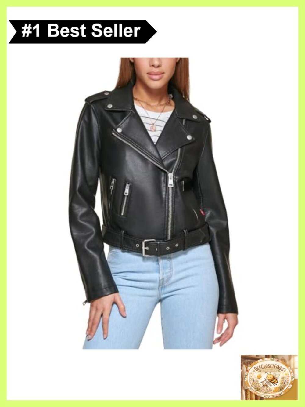 Faux Leather Moto Jacket Belted Asymmetrical Zip Snap Lapels